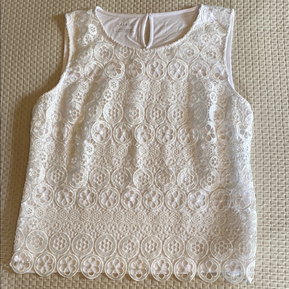 NWOT Talbots Ivory Floral Lace Blouse
